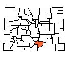 Map of Huerfano County