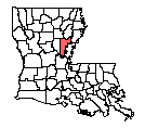 Map of Catahoula Parish