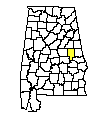 Map of Tallapoosa County